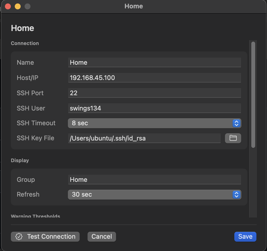 ServerCheck server edit window